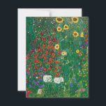 Gustav Klimt - Bauernhof mit Sonnenblumen Dankeskarte<br><div class="desc">Gustav Klimt - Bauernhof mit Sonnenblumen</div>