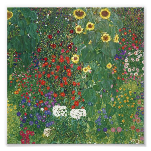 Gustav Klimt - Bauernhof mit Sonnenblumen Fotodruck (Vorne)