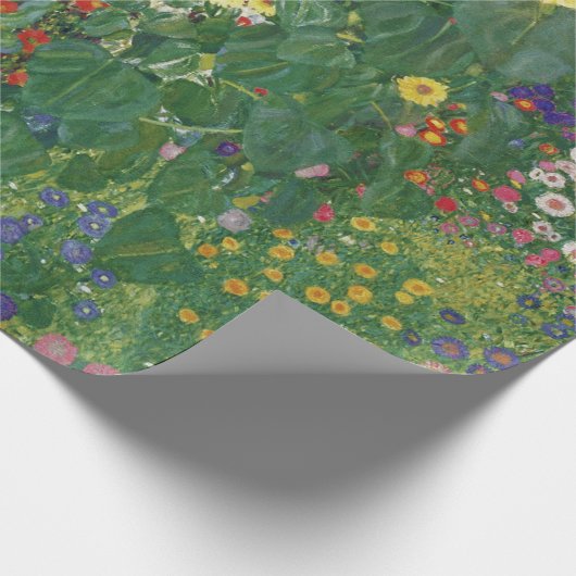 Gustav Klimt - Bauernhof mit Sonnenblumen Geschenkpapier (Ecke)
