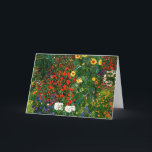 Gustav Klimt - Bauernhof mit Sonnenblumen Karte<br><div class="desc">Kunstmalerei von Gustav Klimt,  Bauernhof mit Sonnenblumen</div>