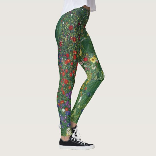 Gustav Klimt - Bauernhof mit Sonnenblumen Leggings (Rechts)