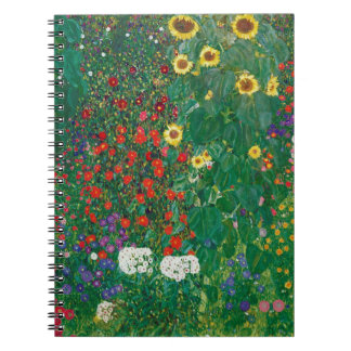 Gustav Klimt - Bauernhof mit Sonnenblumen Notizblock