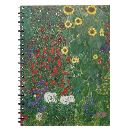 Gustav Klimt - Bauernhof mit Sonnenblumen Notizblock (Vorderseite)