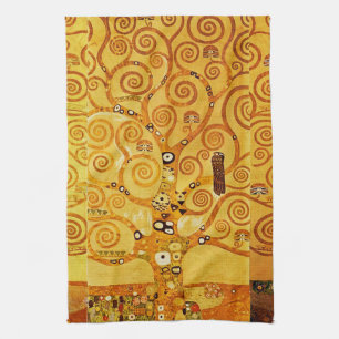 Gustav Klimt Baum des Lebens: Art Nouveau Symbolis Geschirrtuch