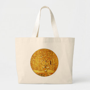 Gustav Klimt Baum des Lebens: Art Nouveau Symbolis Jumbo Stoffbeutel