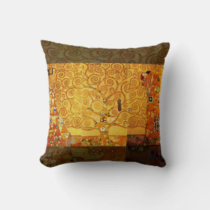 Gustav Klimt Baum des Lebens: Art Nouveau Symbolis Kissen