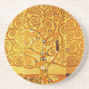 Gustav Klimt Baum des Lebens: Art Nouveau Symbolis Sandstein Untersetzer