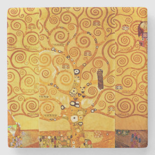 Gustav Klimt Baum des Lebens: Art Nouveau Symbolis Steinuntersetzer