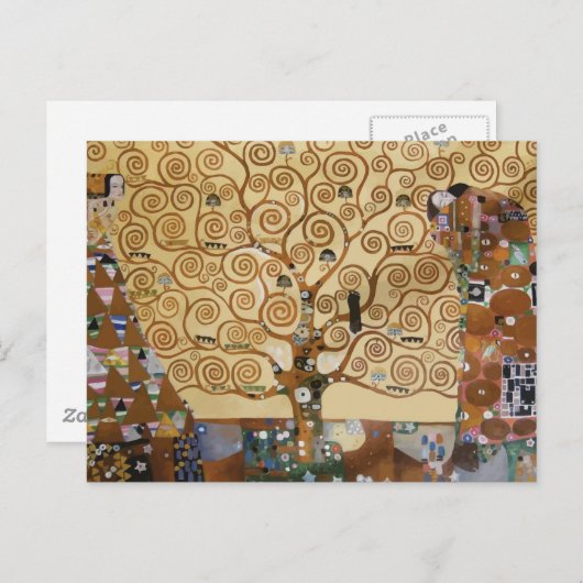 Gustav Klimt Baum des Lebens Postkarte (Vorne/Hinten)