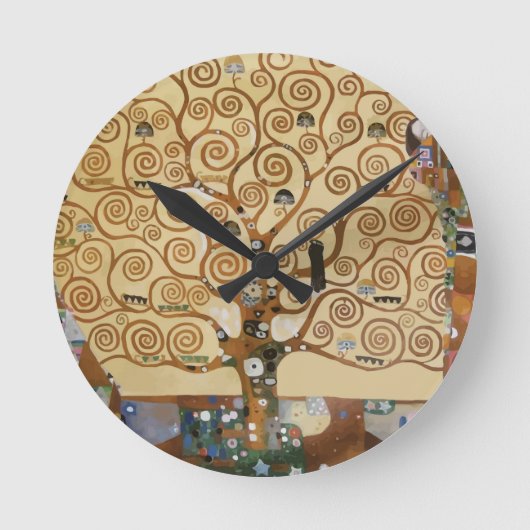 Gustav Klimt Baum des Lebens Runde Wanduhr (Vorderseite)