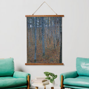 Gustav Klimt - Beech Grove I Landscape Fine Art Wandteppich Mit Holzrahmen