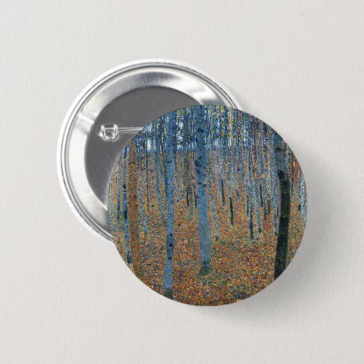 Gustav Klimt Beech Tree Forest Grove Button (Vorne & Hinten)