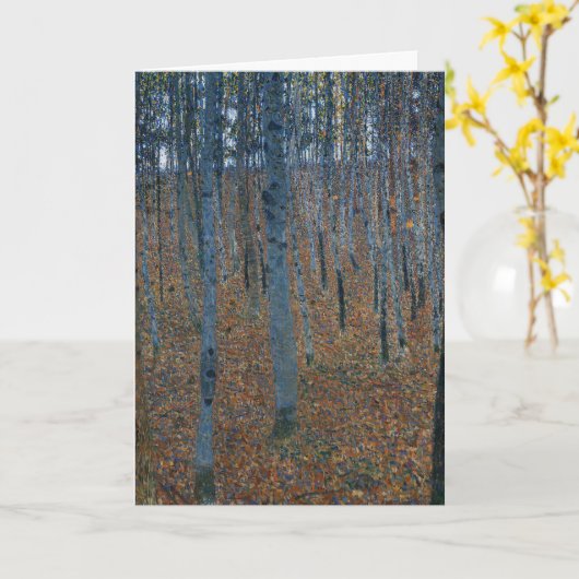 Gustav Klimt Beech Tree Forest Grove Classic Karte (Gelbe Blume)