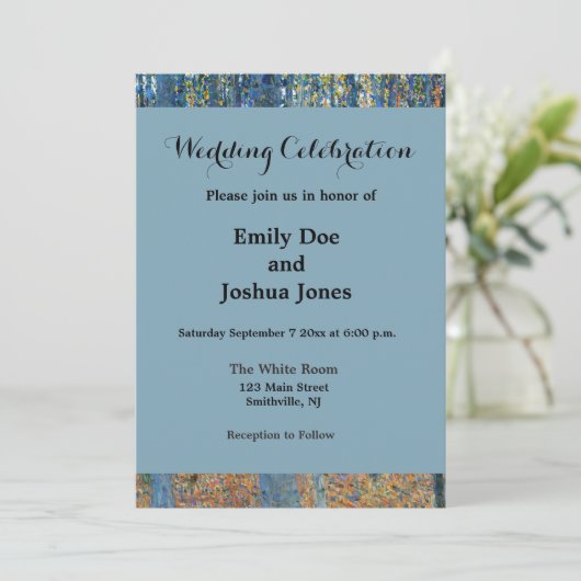 Gustav Klimt Beech Tree Forest Grove Einladung (Stehend Vorderseite)