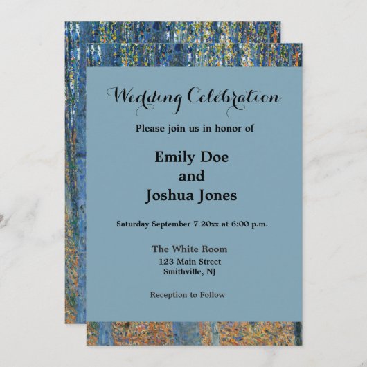 Gustav Klimt Beech Tree Forest Grove Einladung (Vorne/Hinten)