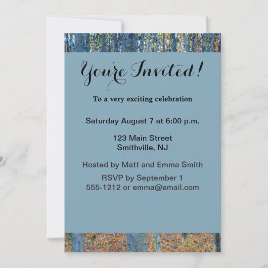 Gustav Klimt Beech Tree Forest Grove Einladung (Vorderseite)