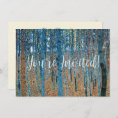 Gustav Klimt Beech Tree Forest Grove Einladung (Vorne/Hinten)