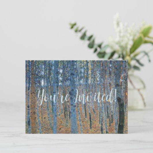 Gustav Klimt Beech Tree Forest Grove Einladung (Stehend Vorderseite)