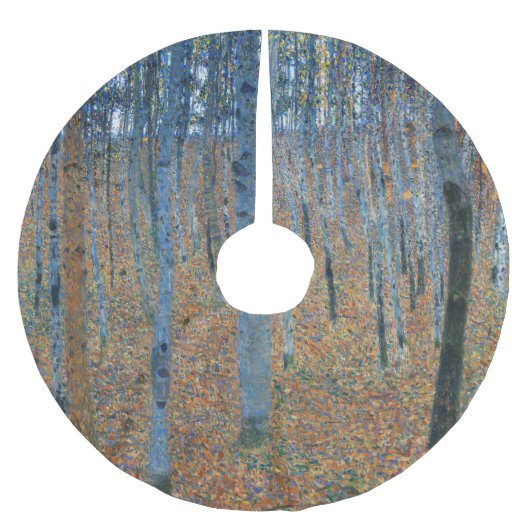 Gustav Klimt Beech Tree Forest Grove Polyester Weihnachtsbaumdecke (Vorderseite)