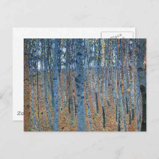 Gustav Klimt Beech Tree Forest Grove Postkarte (Vorne/Hinten)