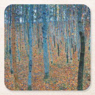 Gustav Klimt Beech Tree Forest Grove Rechteckiger Pappuntersetzer