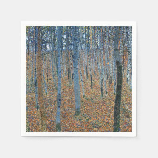 Gustav Klimt Beech Tree Forest Grove Serviette (Vorderseite)