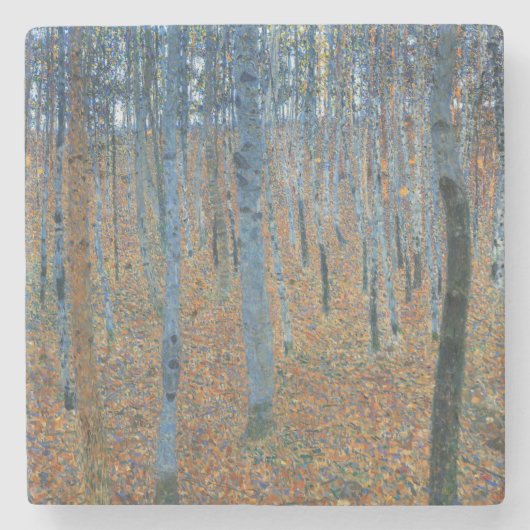 Gustav Klimt Beech Tree Forest Grove Steinuntersetzer (Vorderseite)