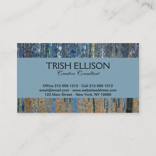 Gustav Klimt Beech Tree Forest Grove Visitenkarte (Rückseite)