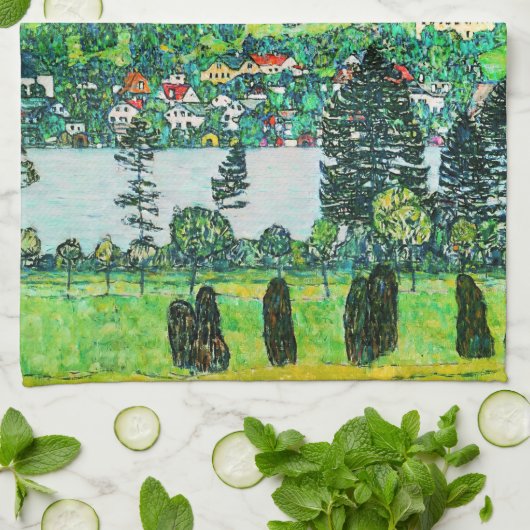 Gustav Klimt - Bergbahn bei Unterach Geschirrtuch (Gefaltet)