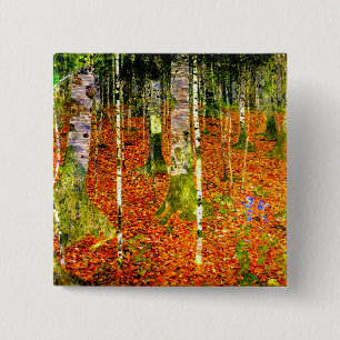 Gustav Klimt Birch Trees Button