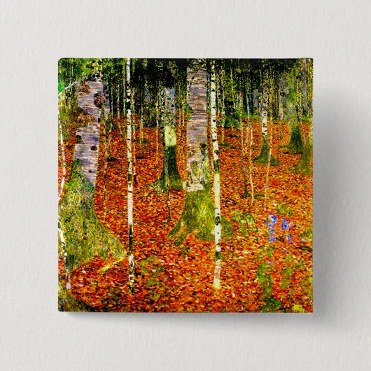 Gustav Klimt Birch Trees Button (Vorderseite)