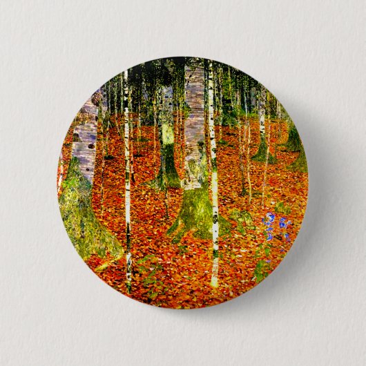 Gustav Klimt Birch Trees Button (Vorderseite)