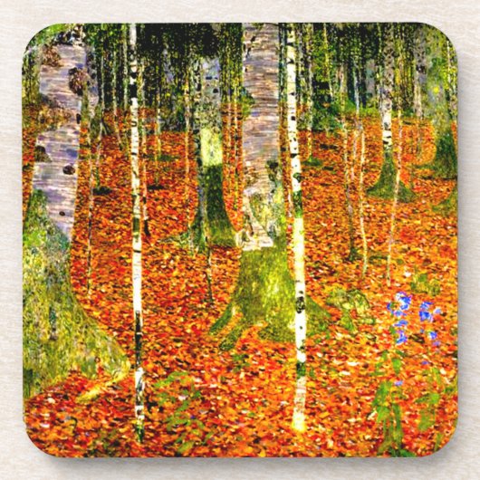 Gustav Klimt Birch Trees Getränkeuntersetzer (Vorderseite)