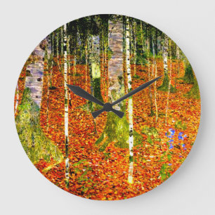 Gustav Klimt Birch Trees Große Wanduhr