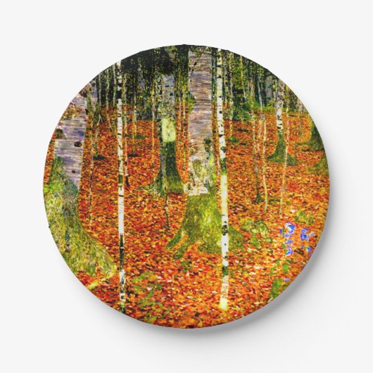 Gustav Klimt Birch Trees Pappteller (Vorderseite)