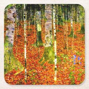 Gustav Klimt Birch Trees Rechteckiger Pappuntersetzer