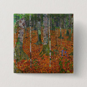 Gustav Klimt - Birch Wood Button