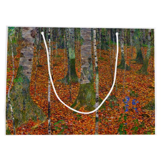 Gustav Klimt - Birch Wood Große Geschenktüte (Rückseite)
