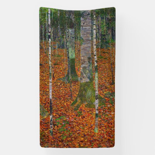 Gustav Klimt - Birkenwald Banner (Vertikal)