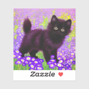 Gustav Klimt Black Kitten Aufkleber