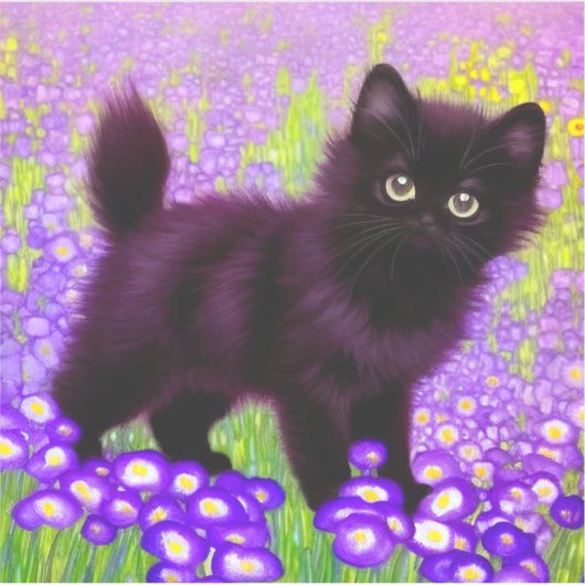 Gustav Klimt Black Kitten Aufkleber (Vorderseite)