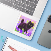 Gustav Klimt Black Kitten Aufkleber (Laptop mit iPhone)