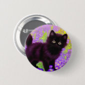 Gustav Klimt Black Kitten Button (Vorne & Hinten)