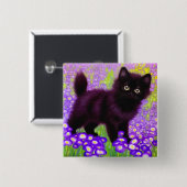 Gustav Klimt Black Kitten Button (Vorne & Hinten)