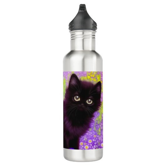 Gustav Klimt Black Kitten Edelstahlflasche (Rechts)