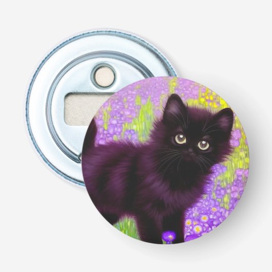 Gustav Klimt Black Kitten Flaschenöffner (Vorderseite)
