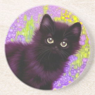 Gustav Klimt Black Kitten Getränkeuntersetzer