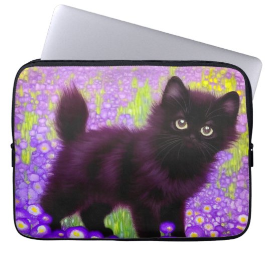 Gustav Klimt Black Kitten Laptopschutzhülle (Vorderseite)