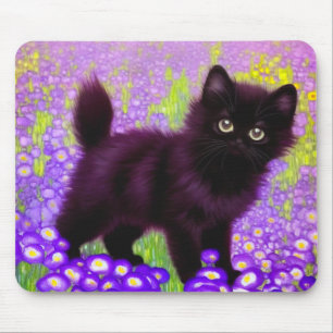 Gustav Klimt Black Kitten Mousepad