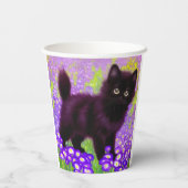 Gustav Klimt Black Kitten Pappbecher (Rückseite)